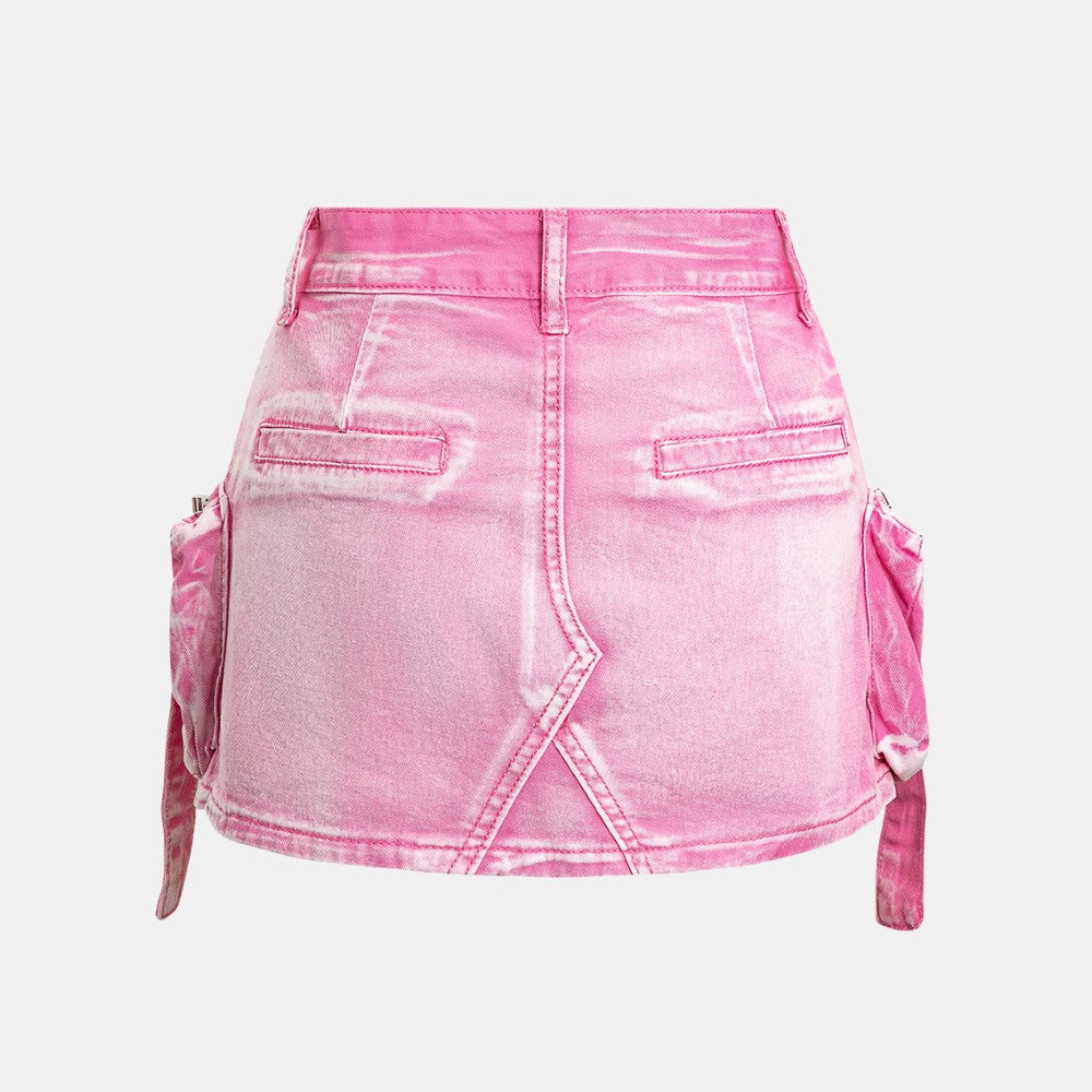 Saia Cargo Jeans Rosa Track