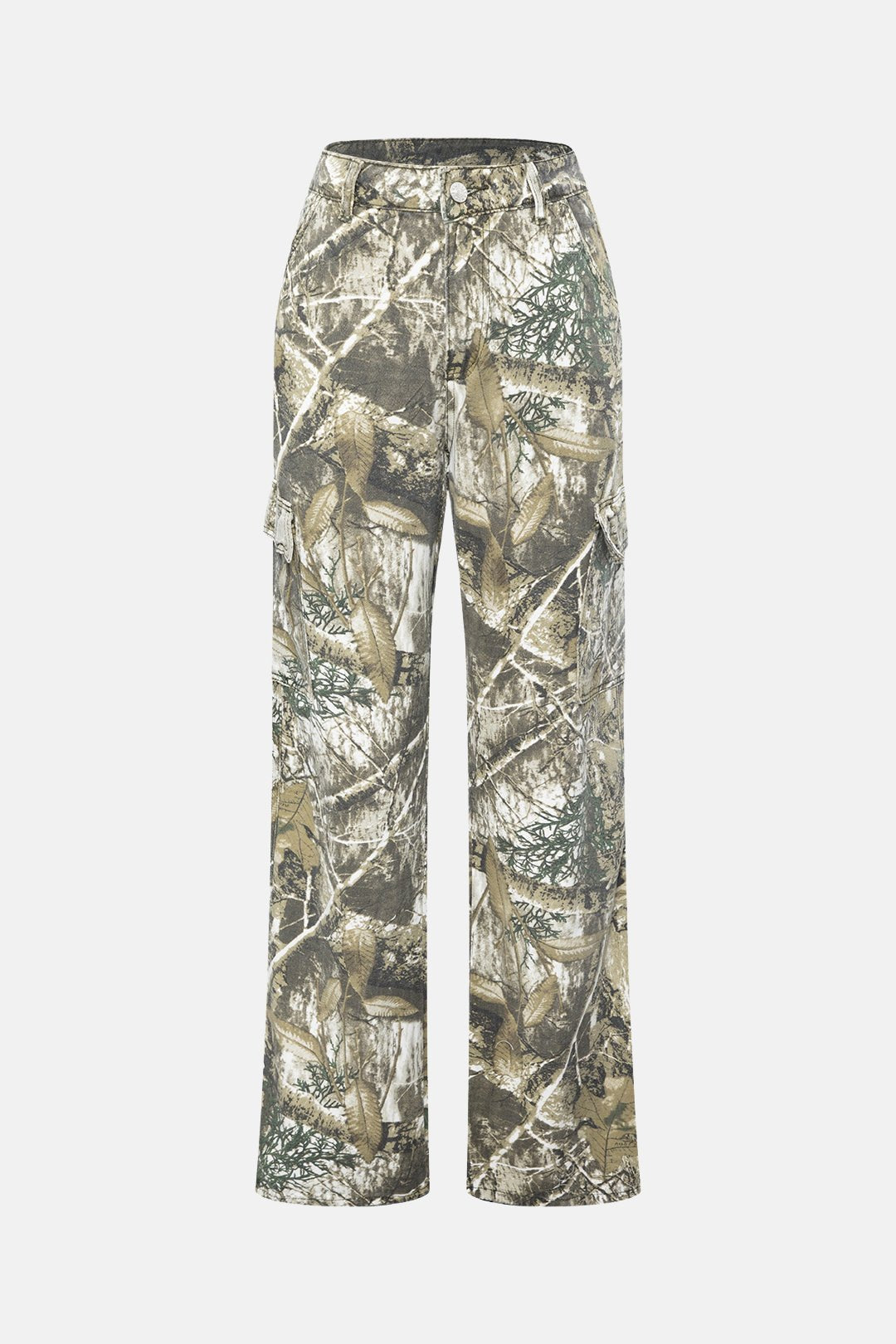 Calca Cargo Jeans Estampada Abstract