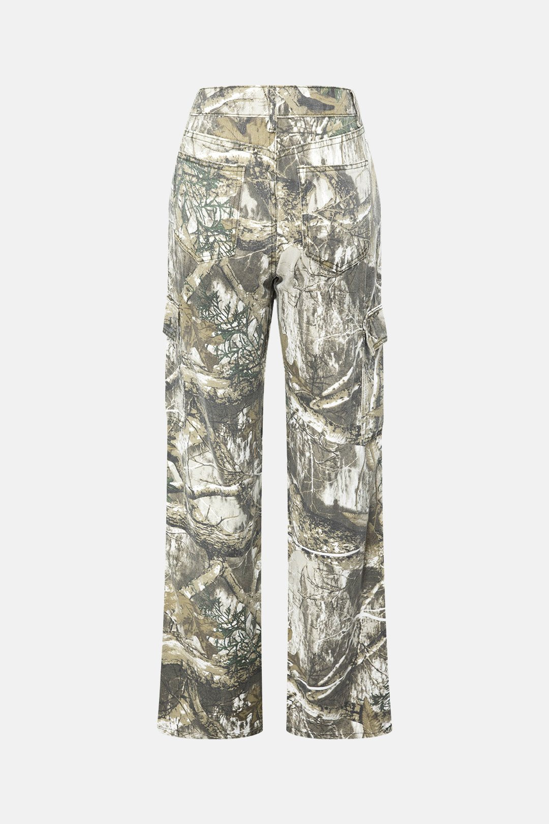 Calça Cargo Jeans Estampada Abstract