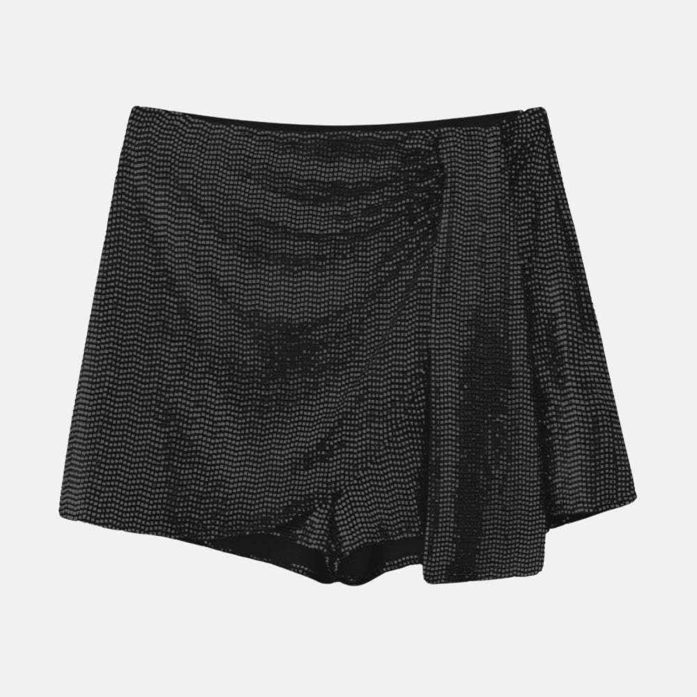 short feminino paete preto eternity