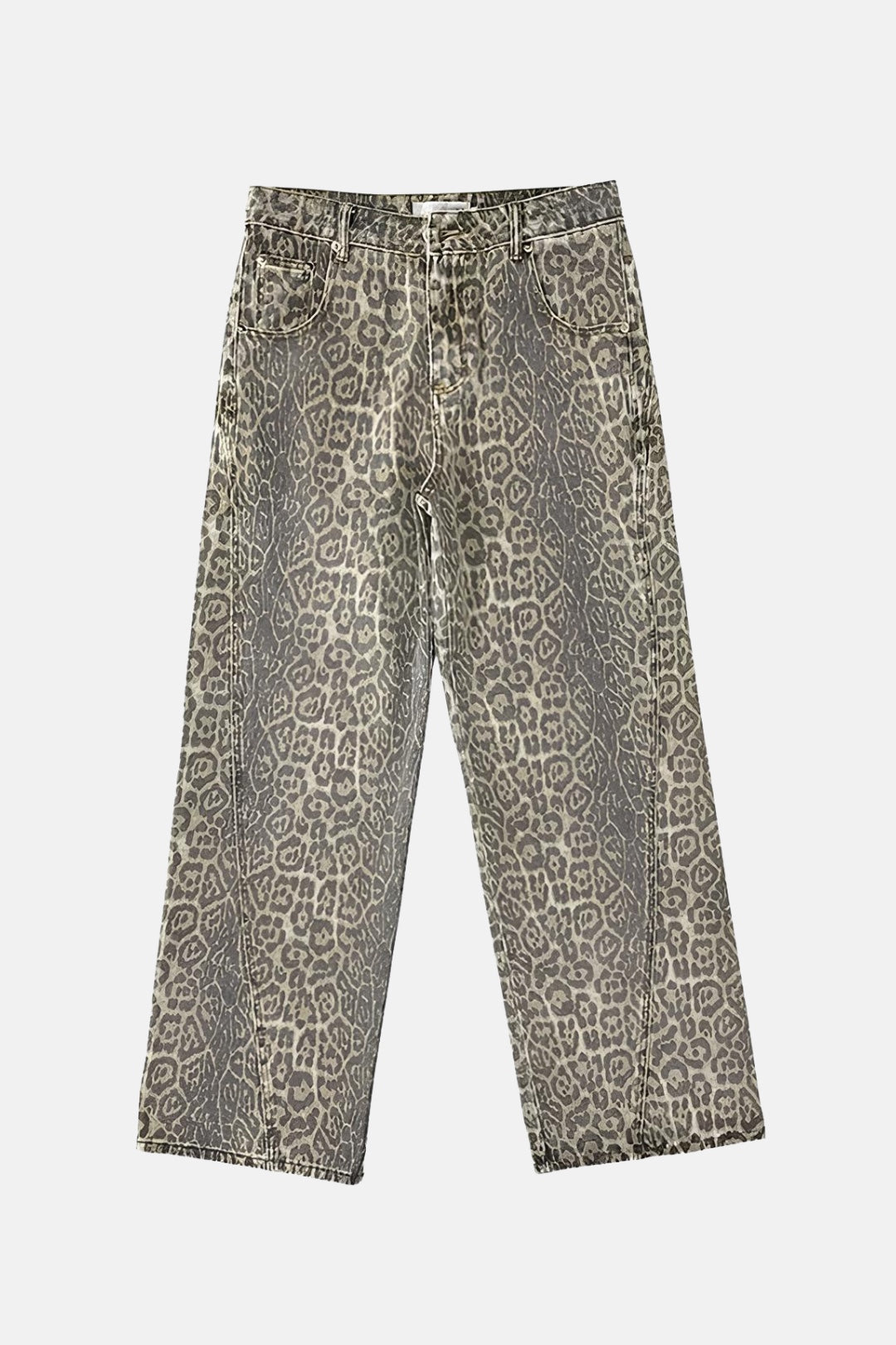 Calça Jeans Wide Leg Animal Print Wild