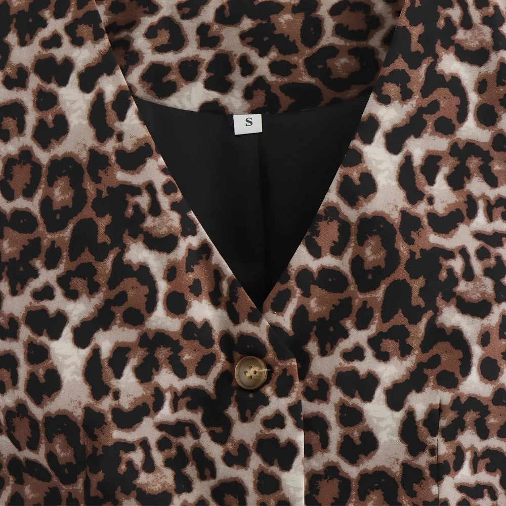 tecido Colete Feminino Decote V Animal Print Leopard