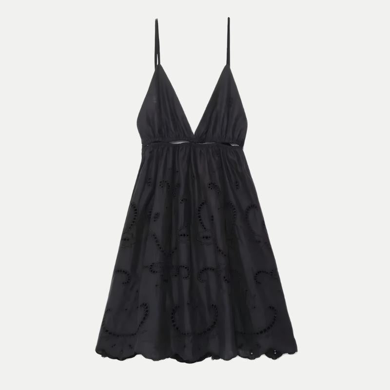 Vestido Curto Preto Com Alças Cush Mooza Brasil