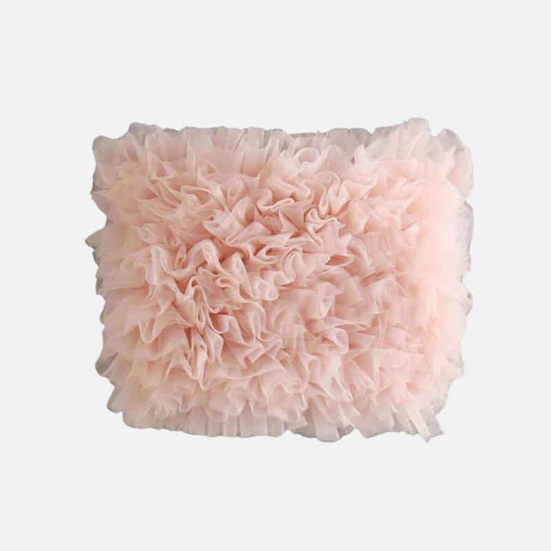 Top Tomara que Caia de trico felpudo rosa fuzzy